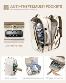 Handgepäck Rucksack 30L Laptop Daypack Wasserdicht Beige