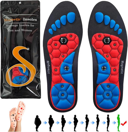 Magnetische Massage-Sohlen Akupressur Einlagen Plantarfasziitis