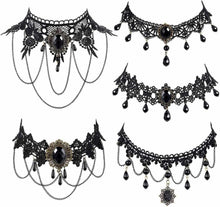 Halloween Gothic Choker Halskette Ohrringe Schmuck Set
