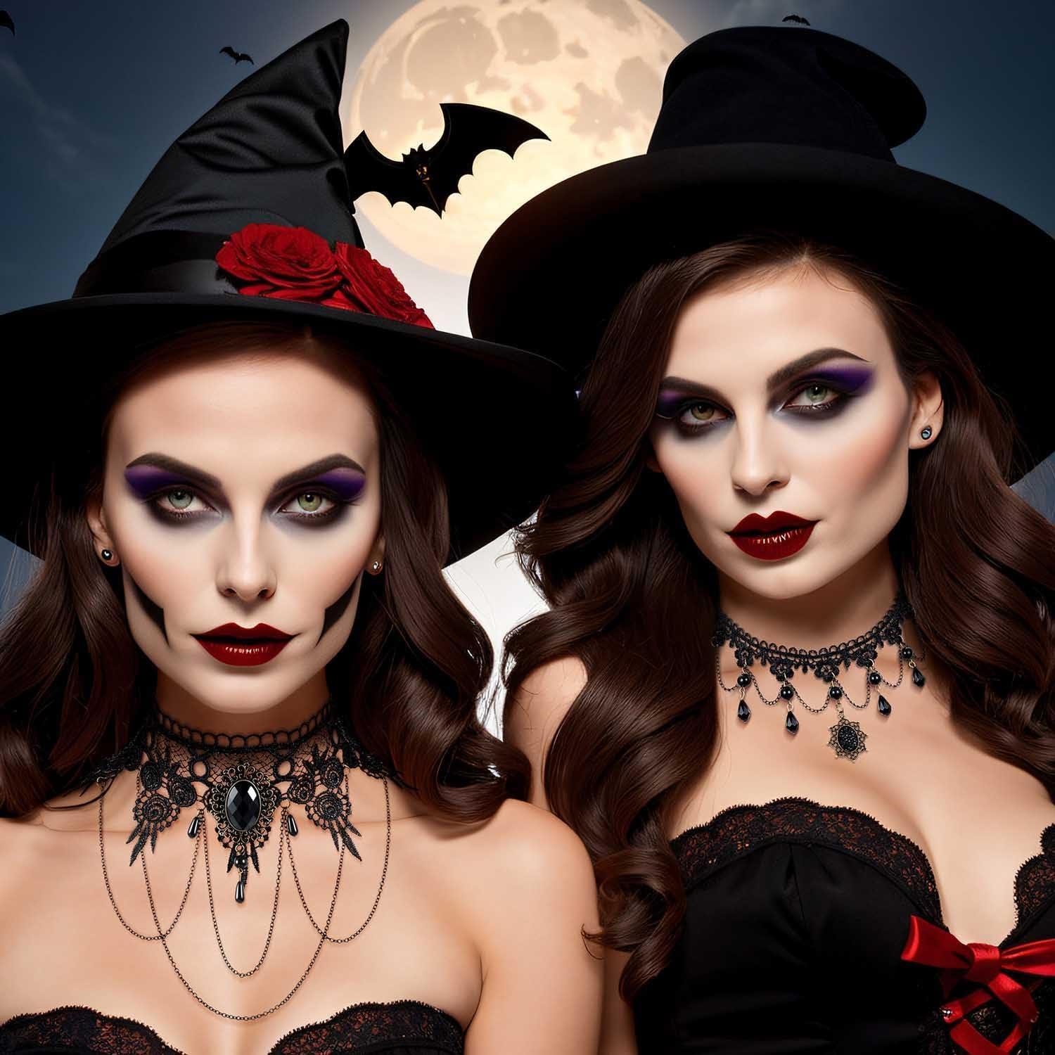 Halloween Gothic Choker Halskette Ohrringe Schmuck Set