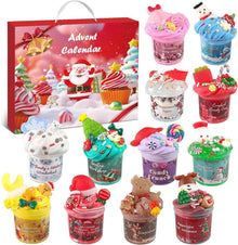 Adventskalender 2024 Slime Weihnachtsmotiv Dekorationsteile