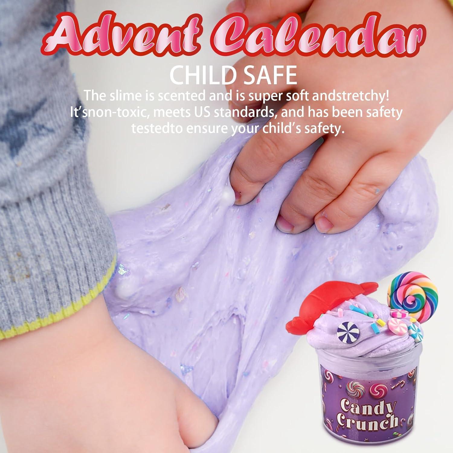 Adventskalender 2024 Kinder Mädchen Slime 12 Schleime Weihnachtsmotiv