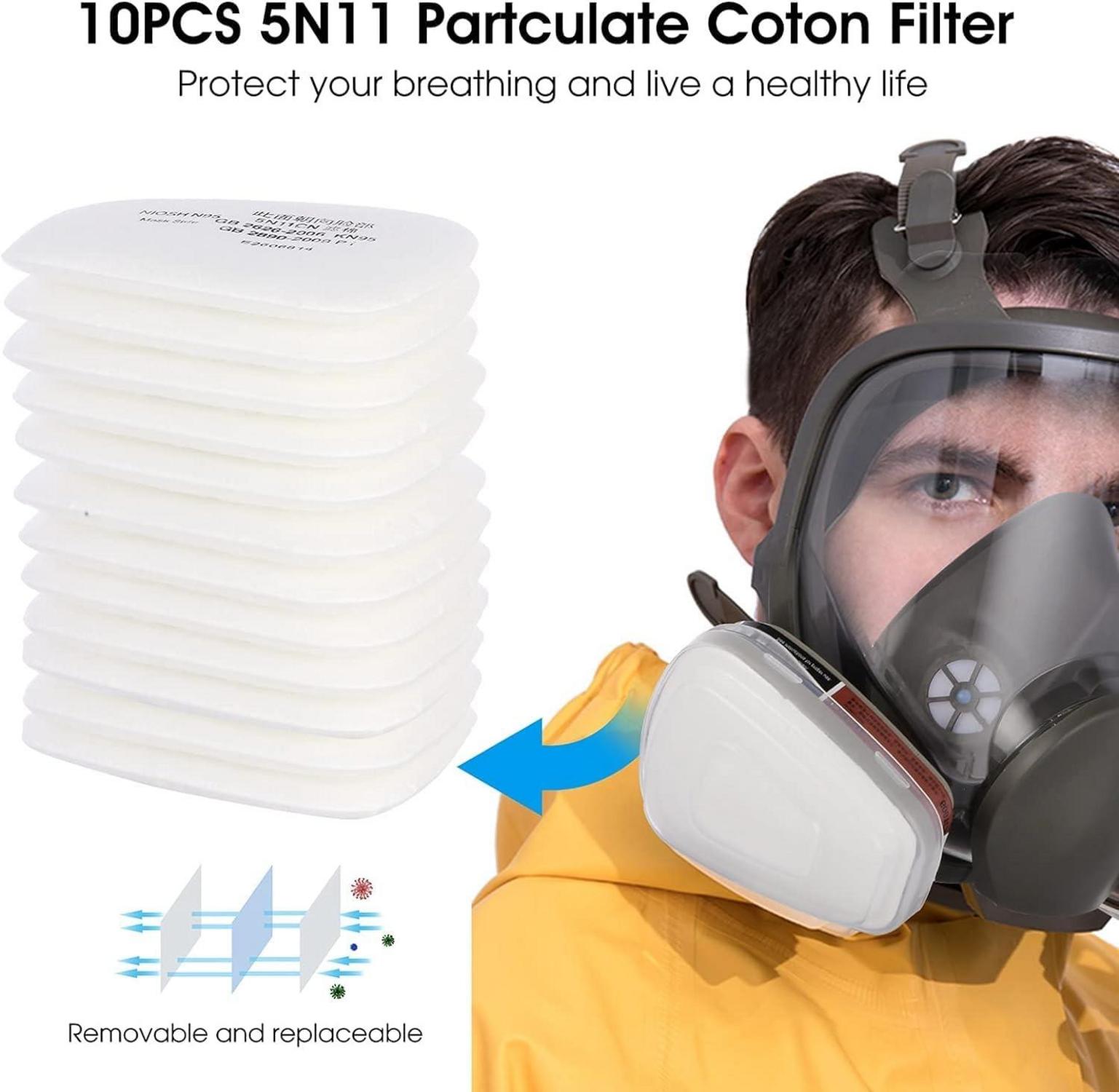 ALNUY Vollgesichtsmaske mit Filtern für Spritzlackierung und Feinstaub