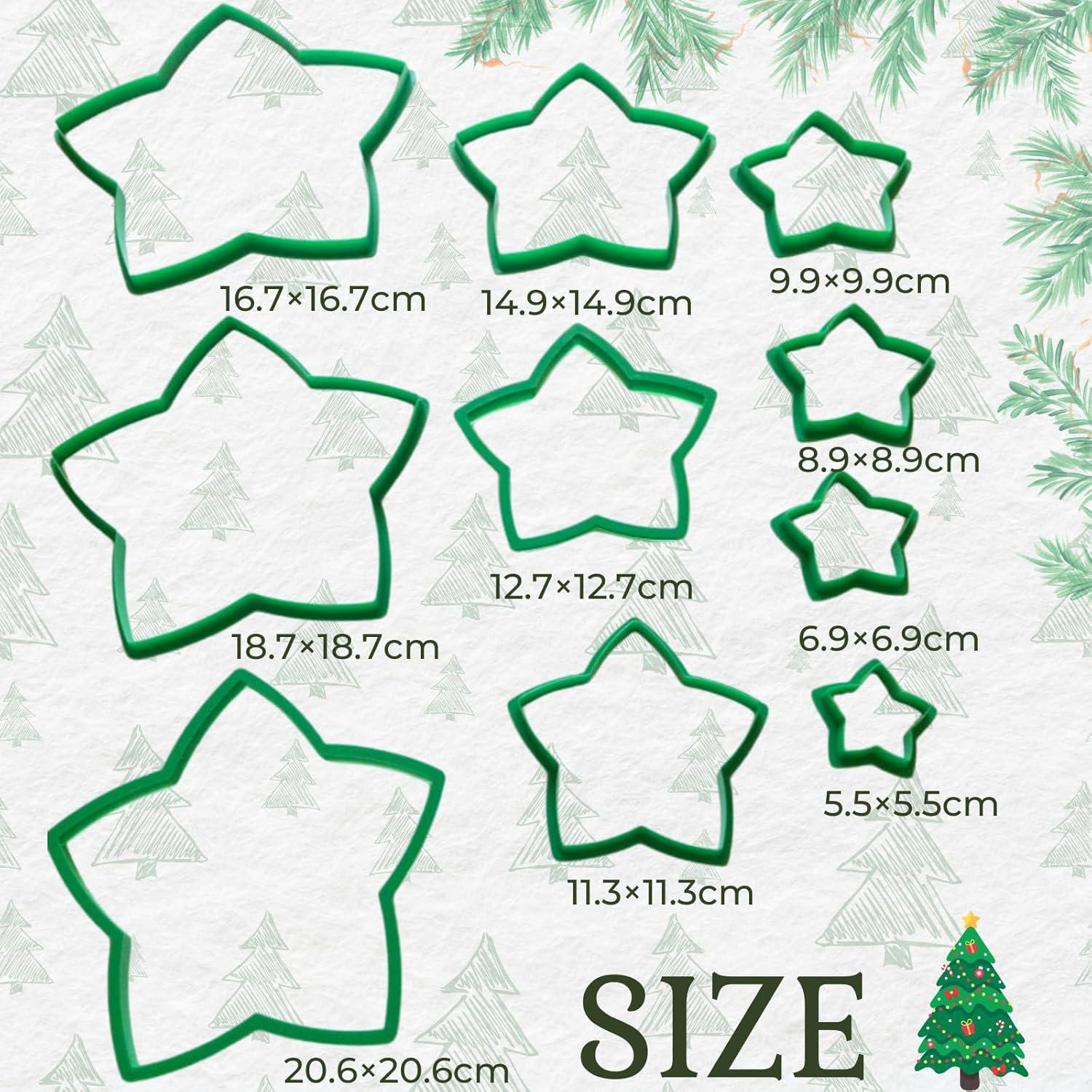3D Weihnachtsbaum Stern Ausstechformen Set 10