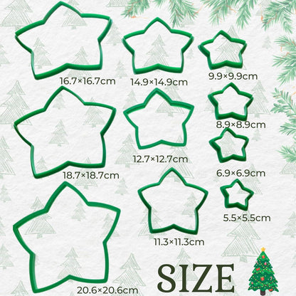 3D Weihnachtsbaum Stern Ausstechformen Set 10