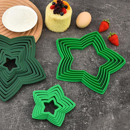 Weihnachtsbaum-Stern Ausstechformen Set 10-teilig, Kunststoff