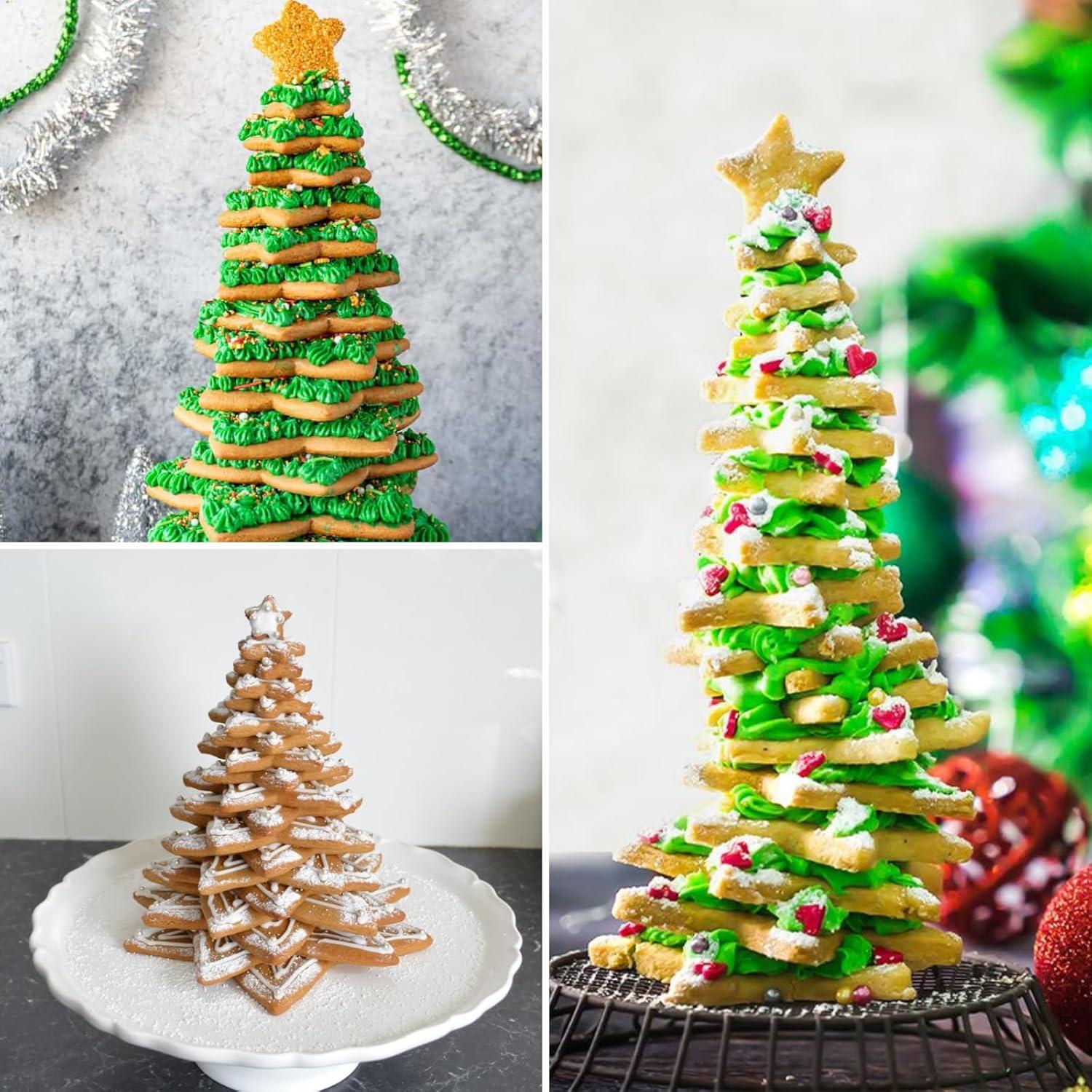 Weihnachtsbaum Stern-Ausstechformen Set 10-teilig Kunststoff