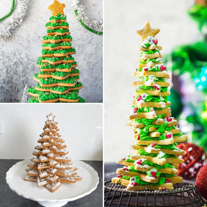 Weihnachtsbaum Stern-Ausstechformen Set 10-teilig Kunststoff