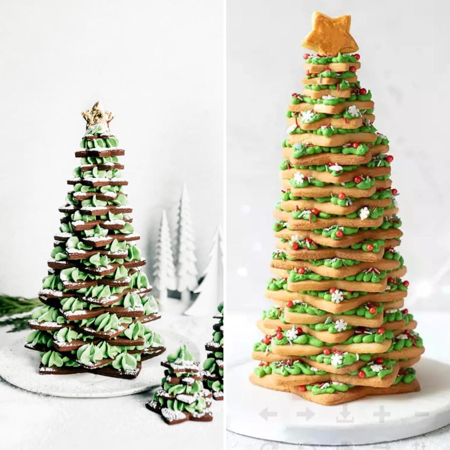 3D-Ausstechformen Set Weihnachtsbaum Sternform Kunststoff Kekse Gebäck