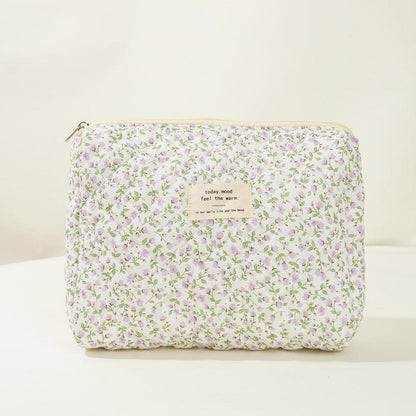 Kosmetiktasche Set Make up Bag Reise Baumwollstoff Blumen Muster Aesthetic Kawaii Beauty Bag