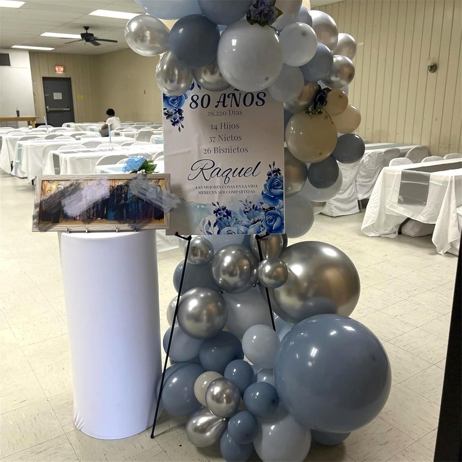 Blau Beige Luftballons 12 Zoll 60 Stück Retro Hochzeit Taufe Deko