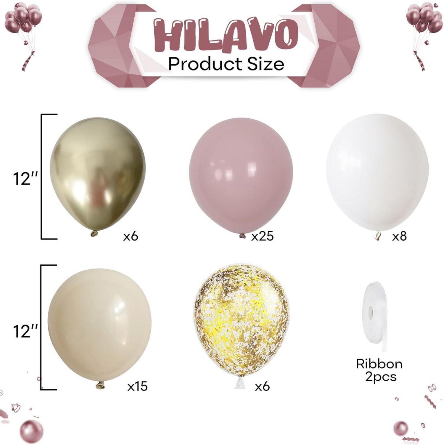 Luftballon Set 60 Stück 12'' Rosa Gold Metallic