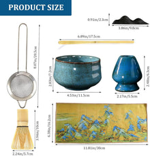 Japanisches Matcha-Set Keramik 500ml Tee-Kit mit Bambusbesen
