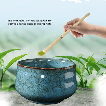 Matcha-Set 7-teilig Keramik Tee-Set Bambus-Schneebesen