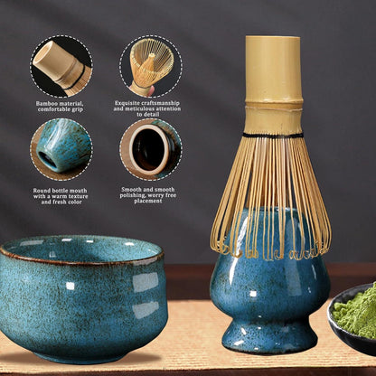 Matcha-Set 7-teilig Keramik Matcha Kit Bambus-Schneebesen 500ml
