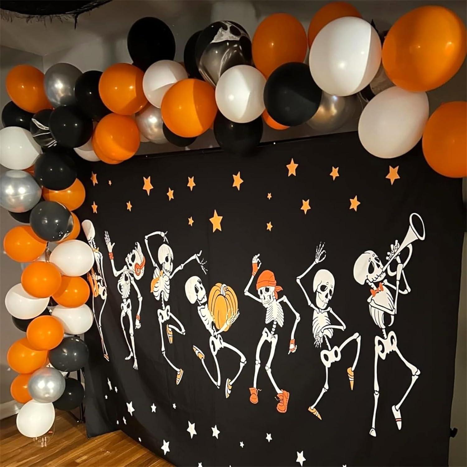 Luftballon Orange Schwarz Halloween Achat Marmor Dekoration 60 Stück