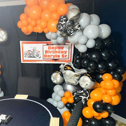 60x Halloween Luftballons Orange Schwarz 12'' Latex Helium Ballon