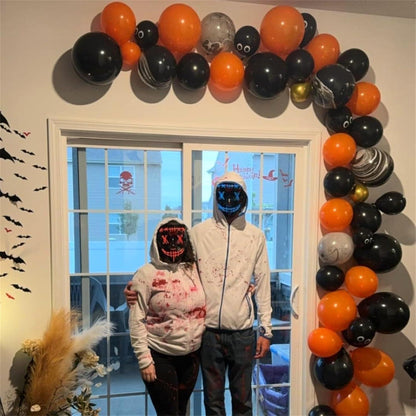 Luftballon Orange Schwarz 60 Stück 12'' Achat Marmor Halloween Ballon