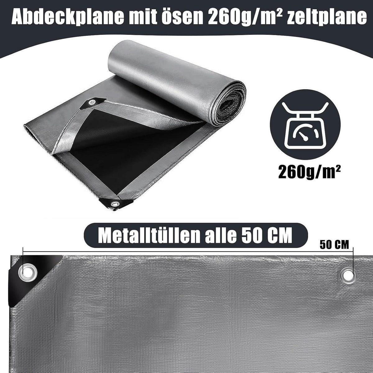 Abdeckplane 4x4m wasserdicht, reißfest & UV-stabil für Garten & mehr