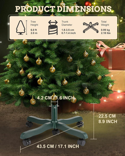 Weihnachtsbaumständer für künstlichen Baum mit Rädern - bis 200cm, Grün