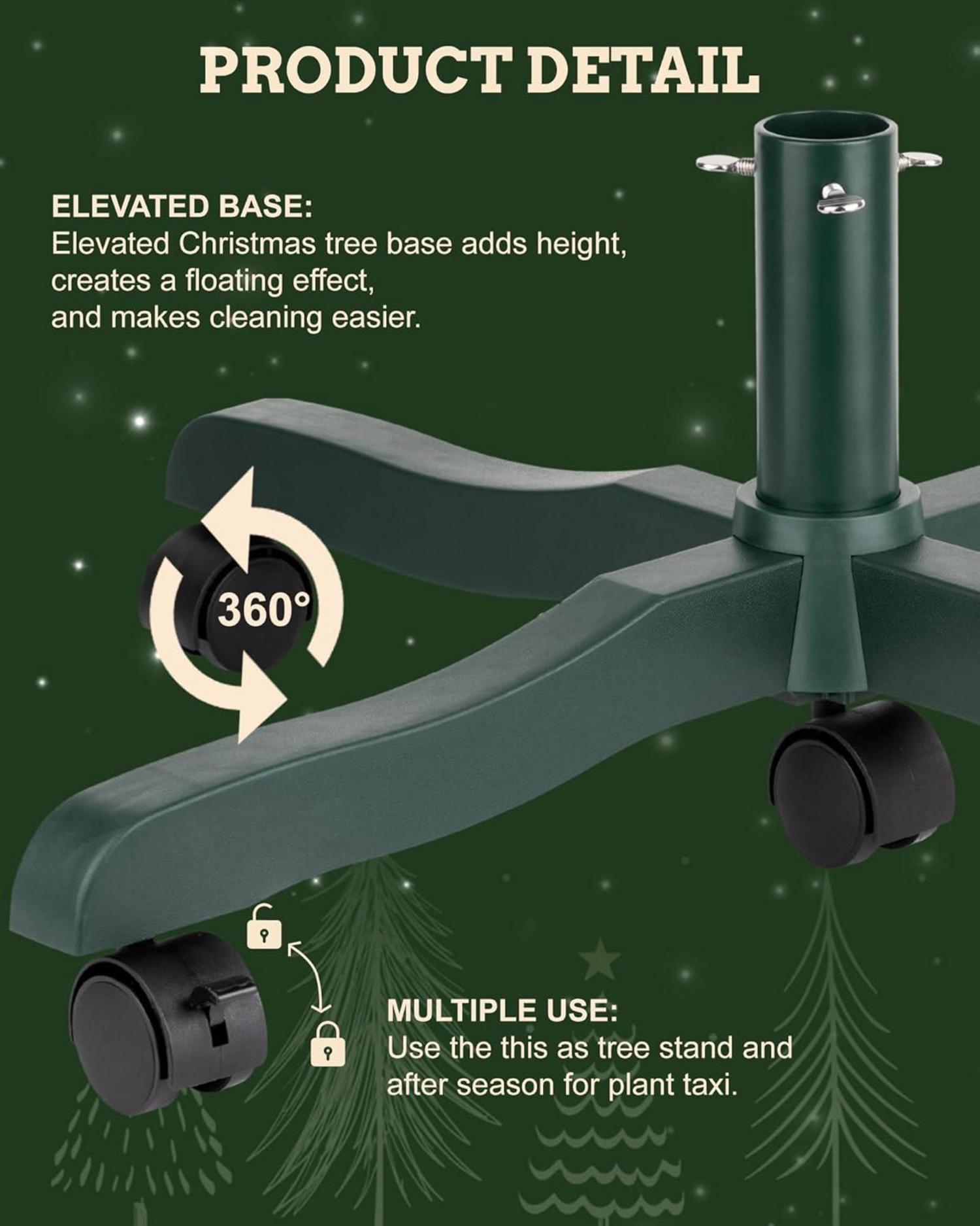 Künstlicher Weihnachtsbaumständer mit Rädern bis 200cm - Grüner