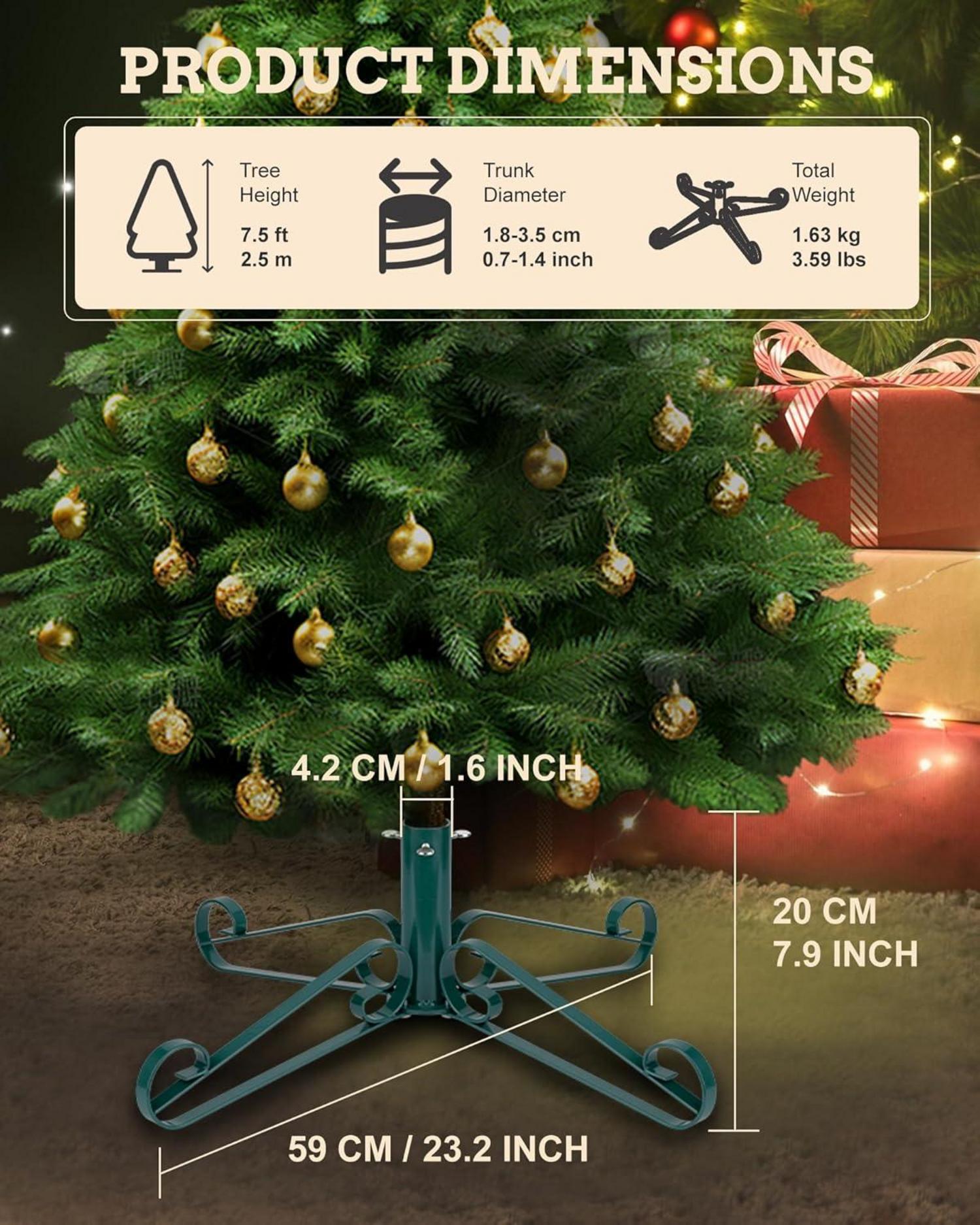 Künstlicher Weihnachtsbaumständer Metall bis 250cm Grün