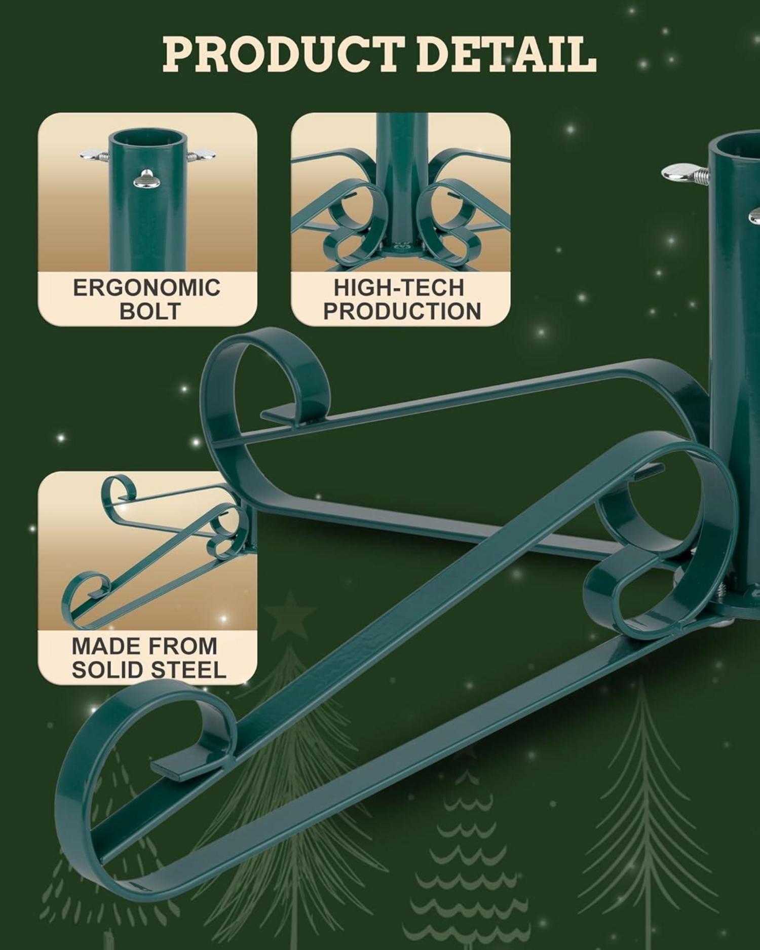 Christbaumständer Künstlicher Baum Ständer Metall bis 250cm Weihnachtsbaum Grün