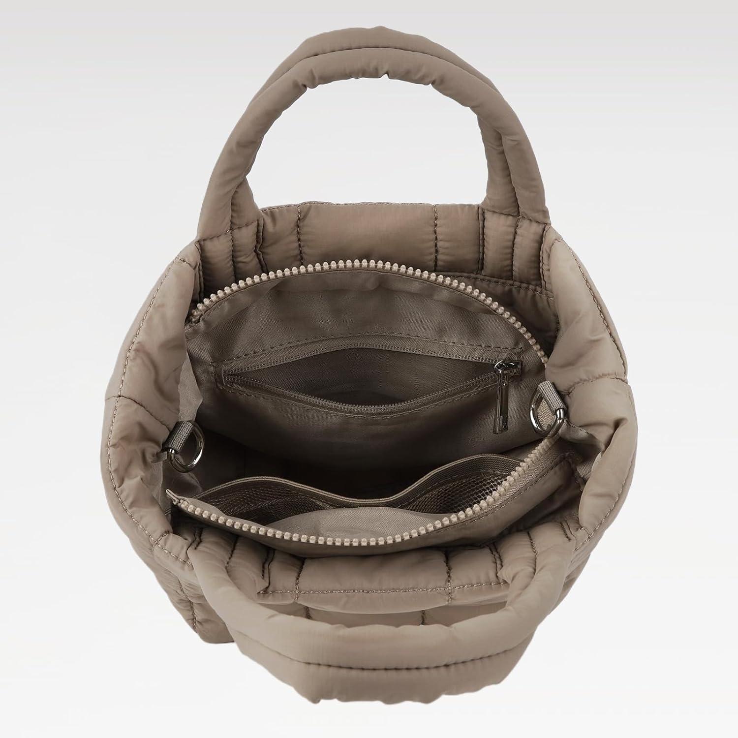 Mini Puffer Crossbody Bag Gesteppte Umhängetasche Leicht Abnehmbarer Gurt