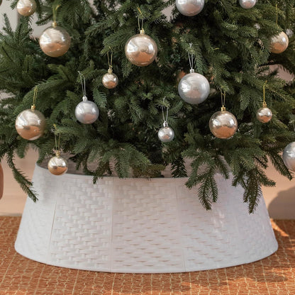 Weihnachtsbaum Rock Kragen Korb Kunststoff Christmas Tree Skirt White
