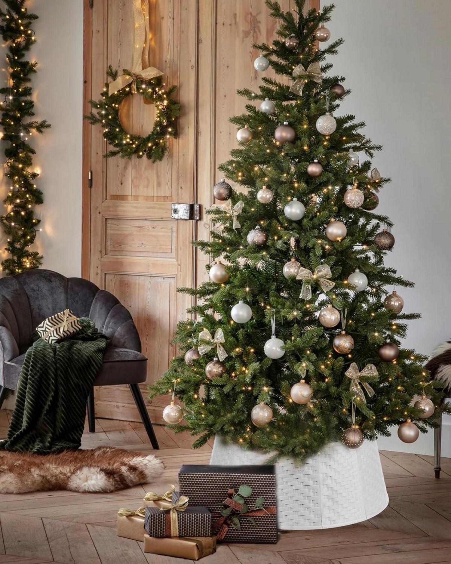 Weihnachtsbaumrock Kragen Korb Weiß Kunststoff 71cm - 3