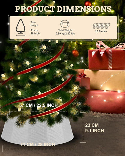 Weihnachtsbaumrock Kragen Korb Weiß Kunststoff 71cm Christbaumständer