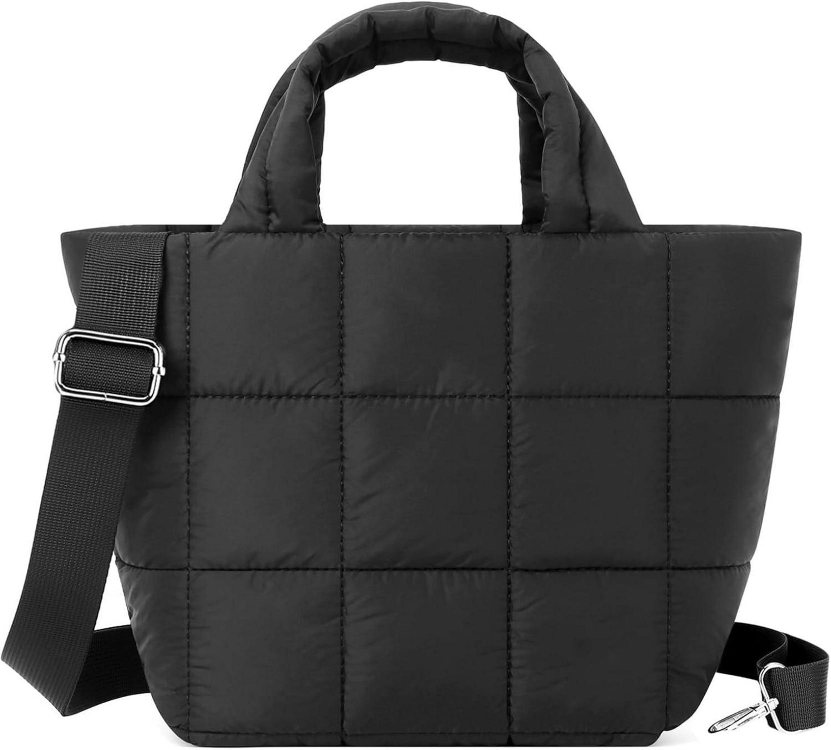 Puffer Umhängetasche mit Reißverschluss und abnehmbarem Crossbody-Gurt