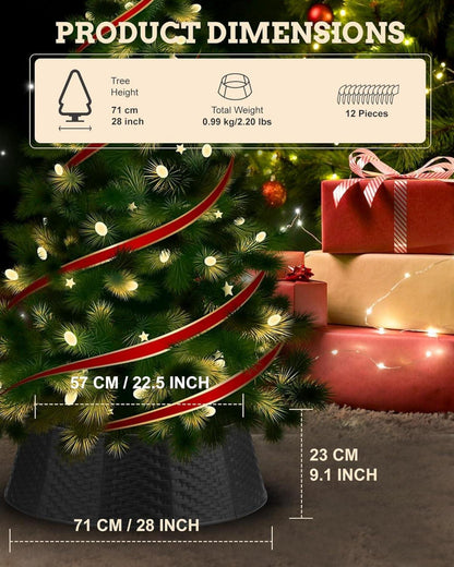 Weihnachtsbaumrock Kragen - 71cm Schwarz - Christbaumständer Abdeckung