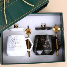 2er Set Keramik Tassen Mr Right Mrs Always Right Schwarz