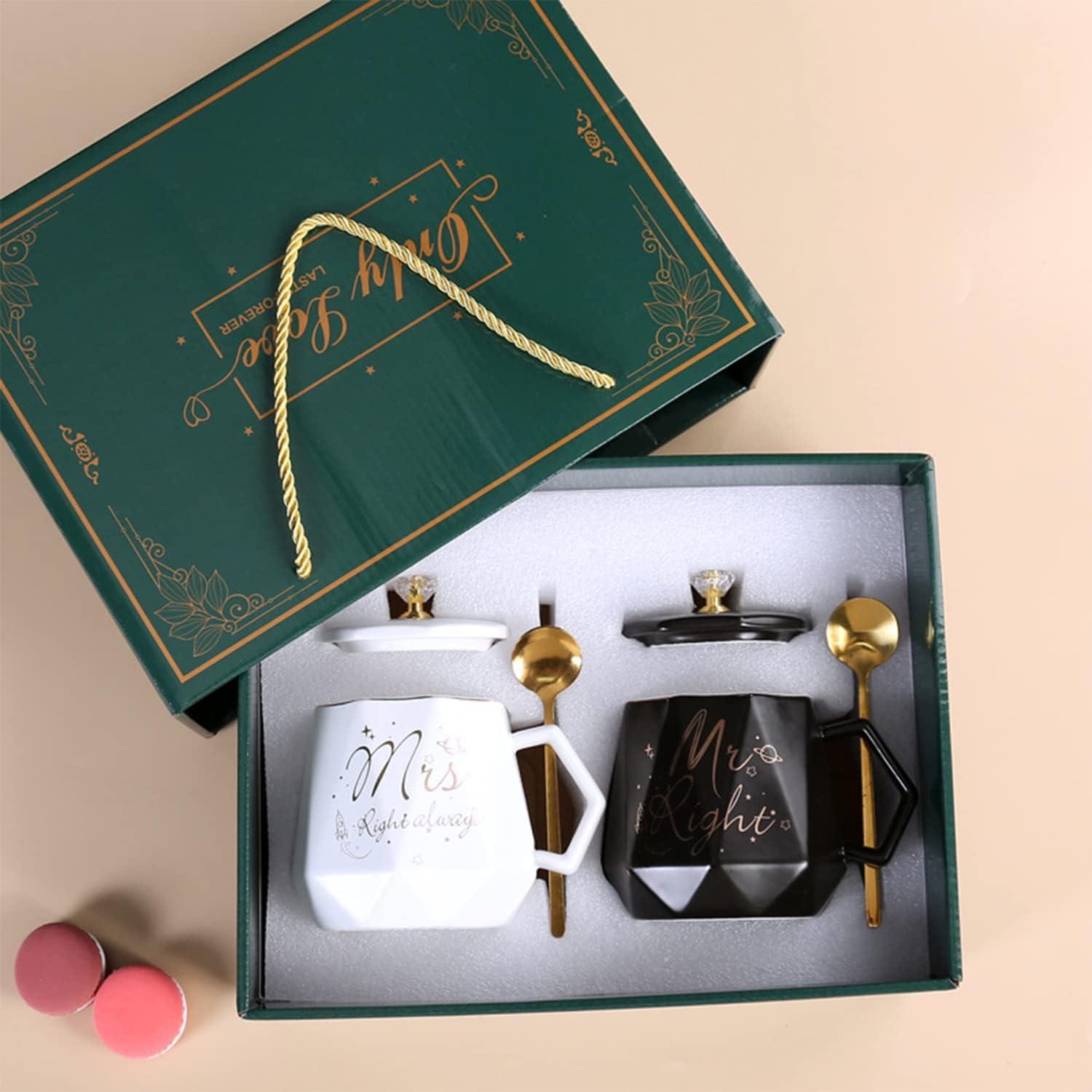 Mr Right Mrs Always Right Tassen Set Hochzeit Geschenk Schwarz