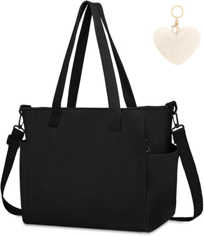 Damen Kord Handtasche Tote Bag Umhängetasche Shopper Beutel