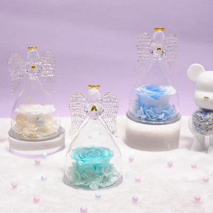 Ewige Rose Engel Glasfigur Weihnachten Valentinstag Geburtstag Mama