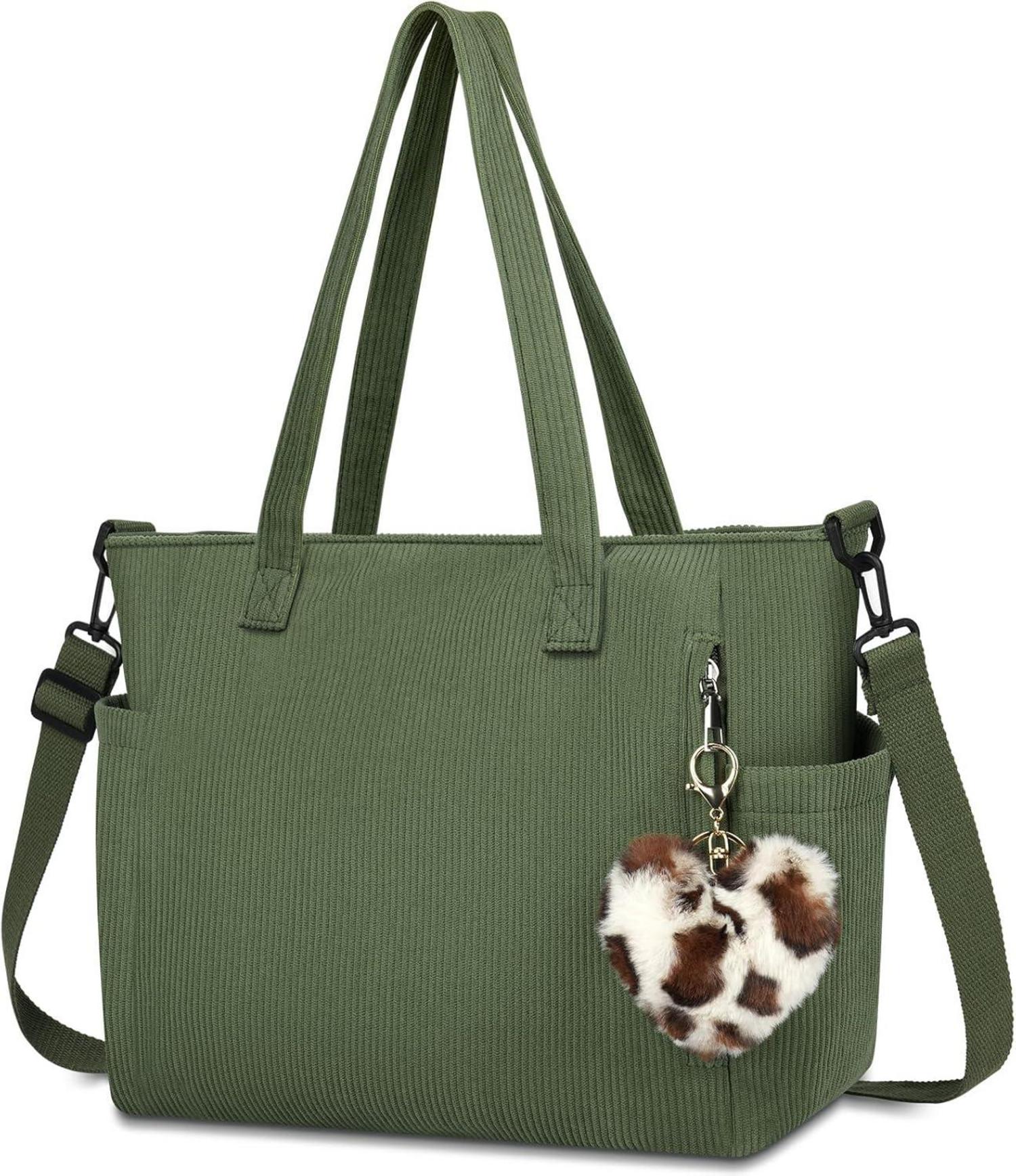 Große Kord Handtasche Umhängetasche Damen Shopper Einkaufen Schule