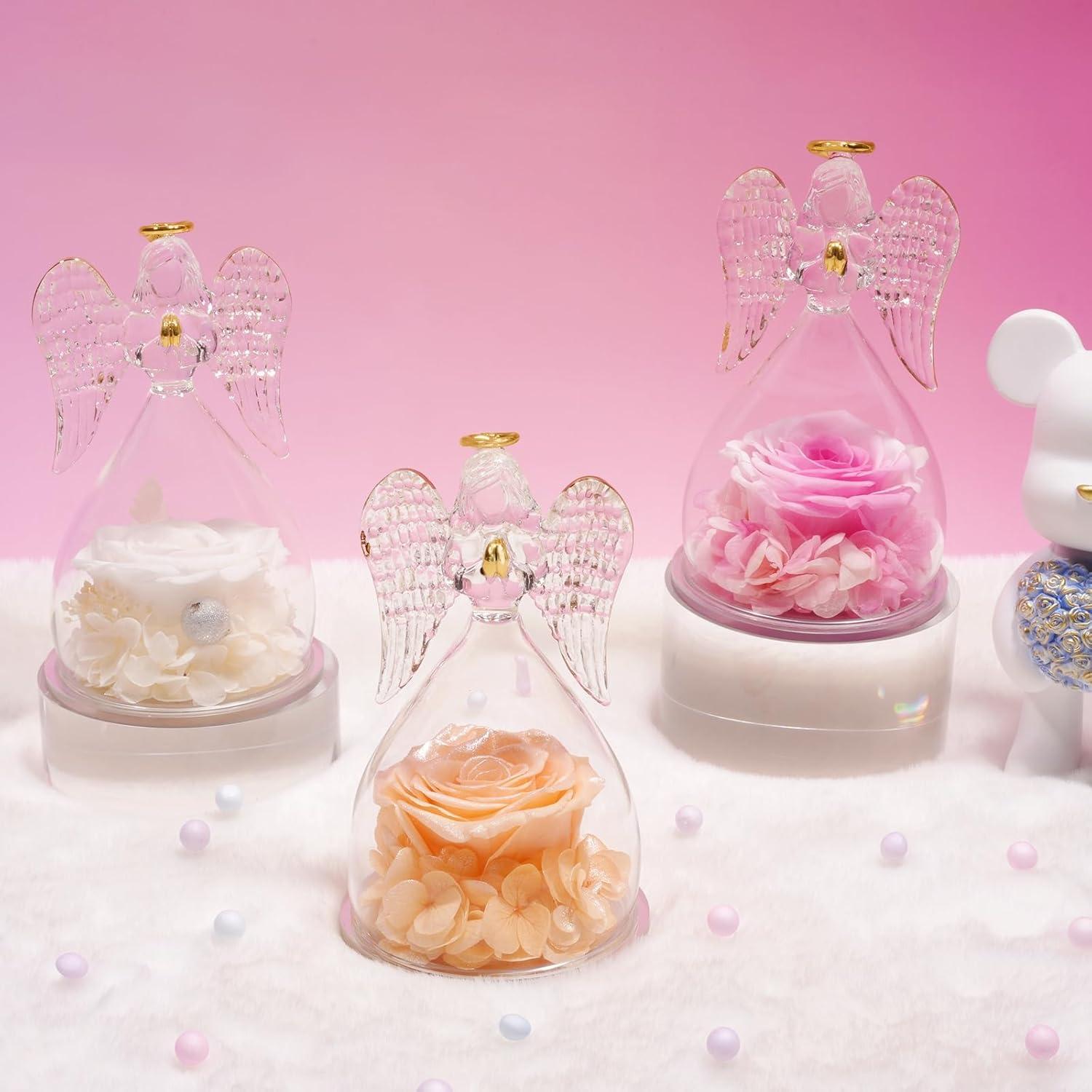 Ewige Rose Engel Glaskuppel Geschenkbox für Frauen Weihnachten