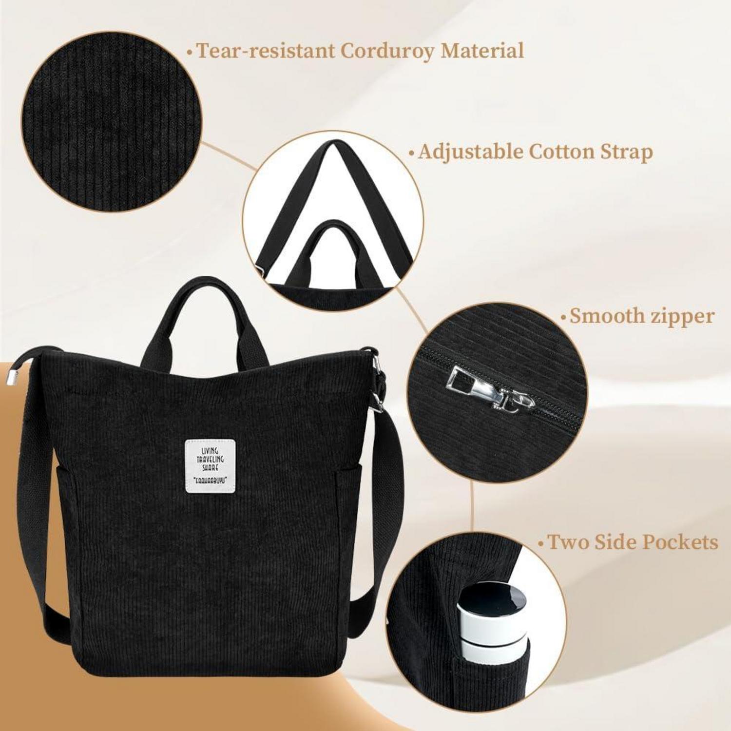 Damen Kord Groß Handtasche Cord Tasche UmhängetascheShoppermmtasche