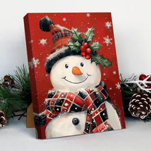 Weihnachten Leinwandbilder Schneemann mit Schal Hut 40x60cm