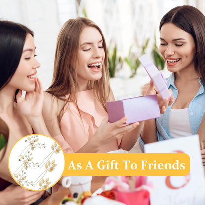 Yeomju Braut Haarnadeln Gold Blätter Kristall Perlen Vintage 4 Stück