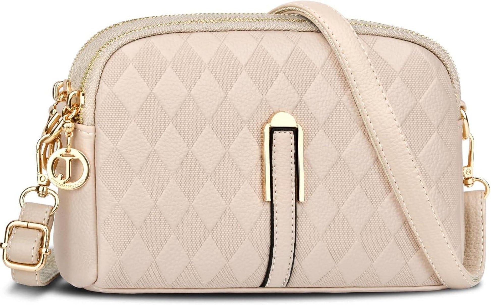 Kleine Damen Umhängetasche Leder Crossbody Handtasche Apricot