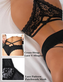 Sexy String Tanga Set Große Größen Spitze Schwarz Rot 4XL