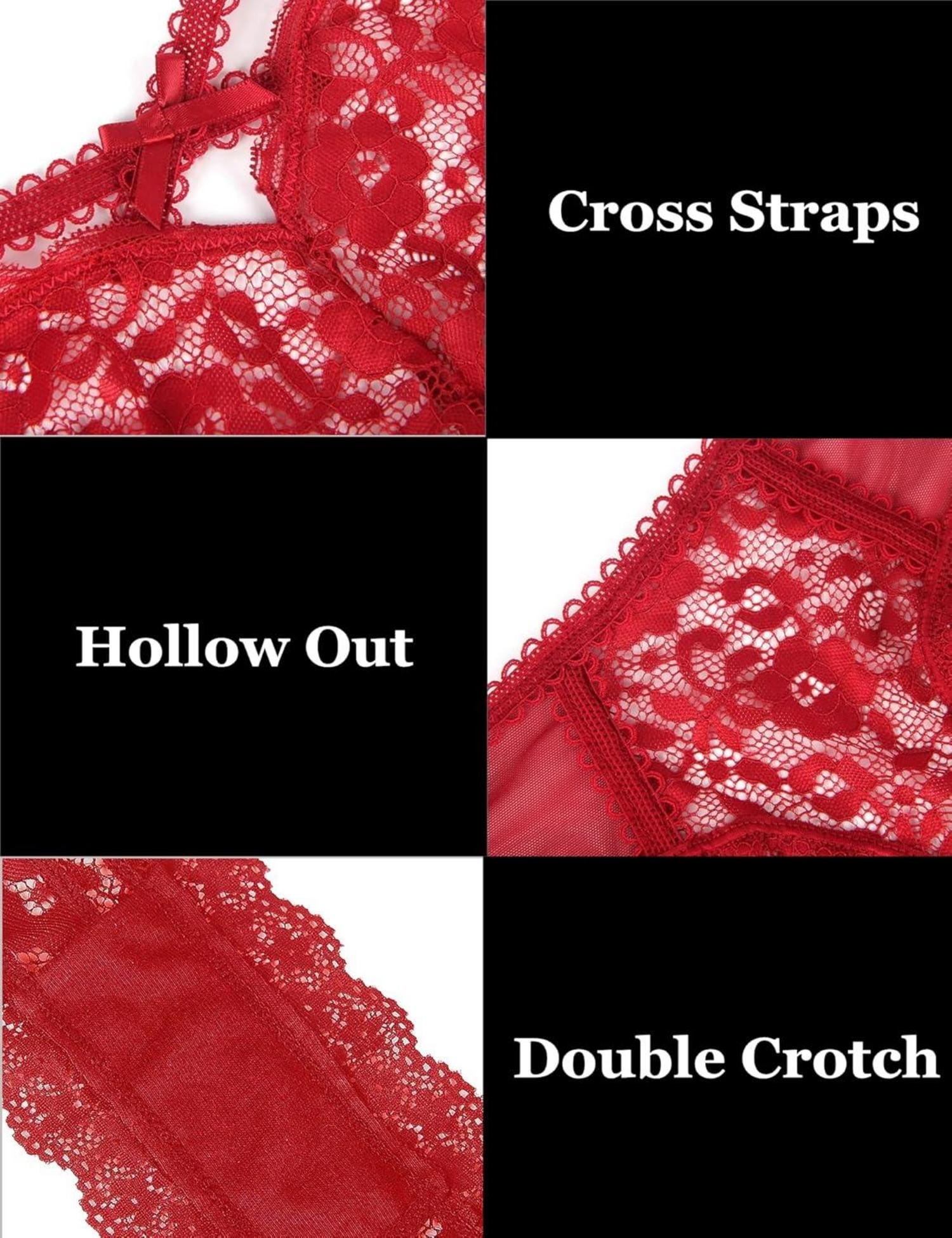 Sexy String Tanga Damen Reizwäsche Spitze 2er Pack Übergröße Schwarz 3XL-4XL