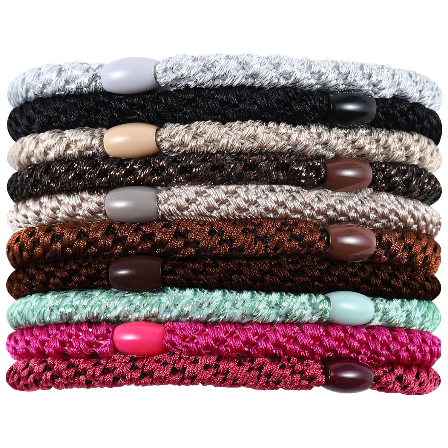 10er Set Haargummis Mädchen in verschiedenen Farben, Zopfgummi Damen