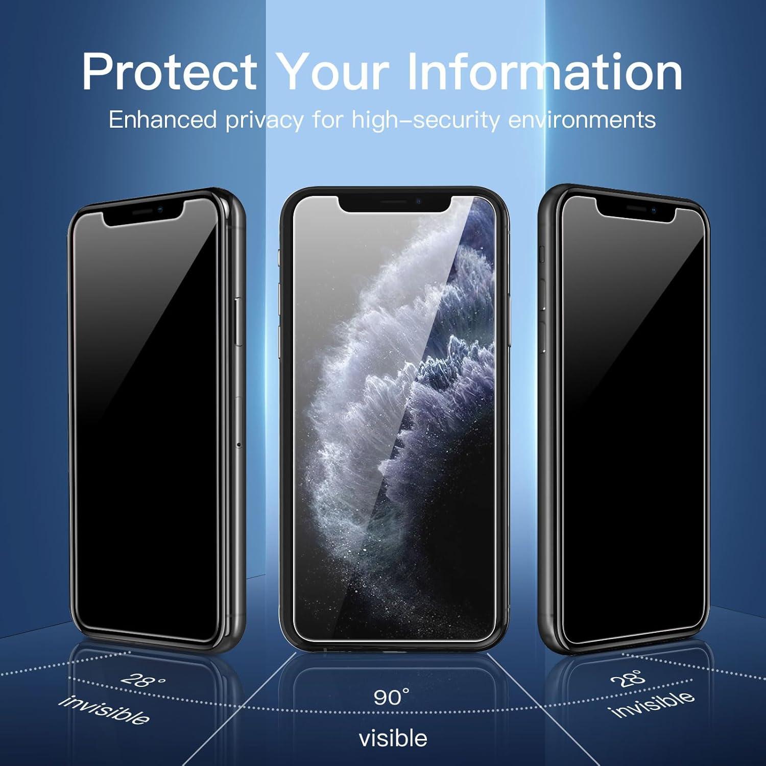 NEW'C Sichtschutz Panzerglas 3X für iPhone 11 Pro/X/XS 5,8 Zoll