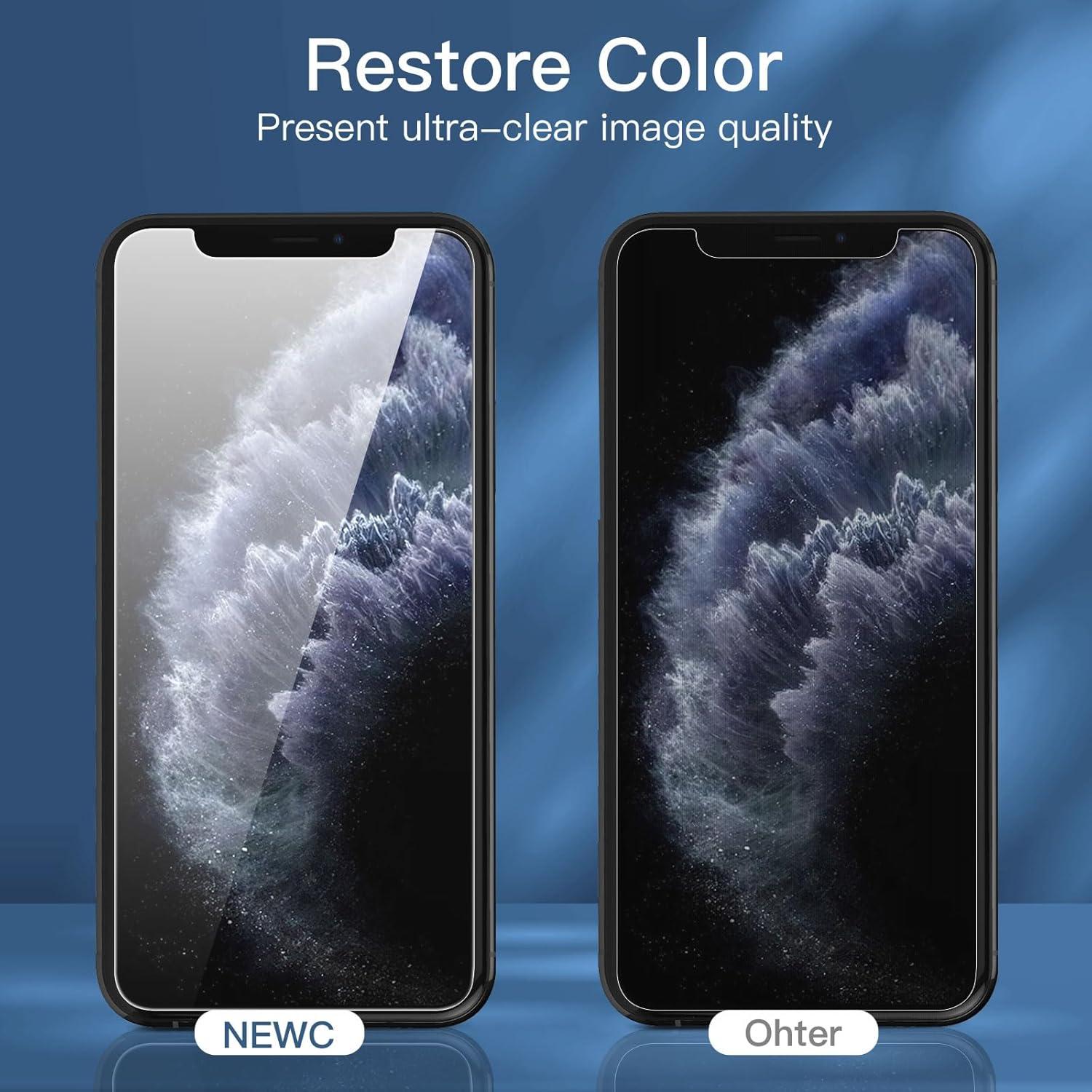 NEW'C Sichtschutz Panzerglas 3X für iPhone 11 Pro/X/XS 5,8 Zoll