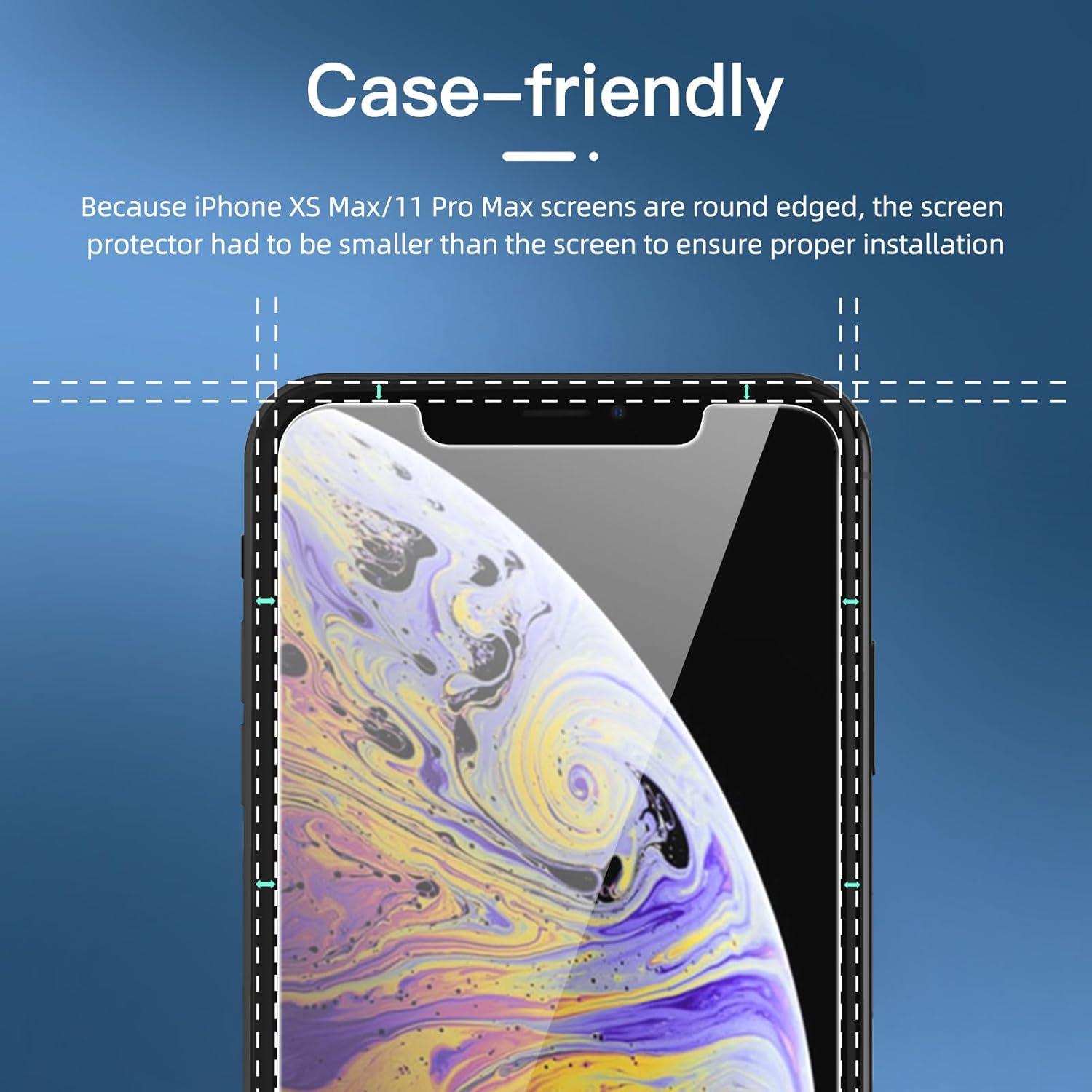 Sichtschutz Panzer Schutzglas iPhone 11 Pro XS Max 3 Stück 9H Härte