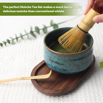 Matcha Besen & Löffel 3er Set Bambus Zubehör Matcha Tee Whisk Bamboo Schaufel Löffel